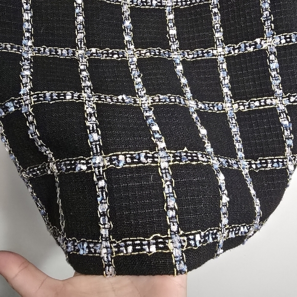 Jason Wu Tweed Mini Dress in Black Blue Gold Checkered windowpane 90s clueless - Picture 6 of 10